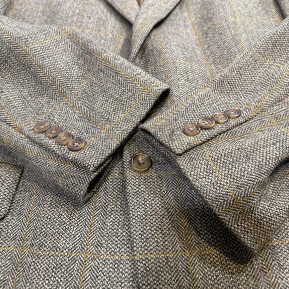 Vintage Chaps Ralph Lauren Jacket 44R Tweed Virgin Wool Blazer Sport Coat Brown - Picture 16 of 16